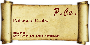 Pahocsa Csaba névjegykártya