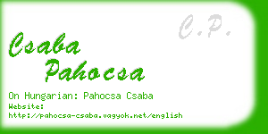 csaba pahocsa business card